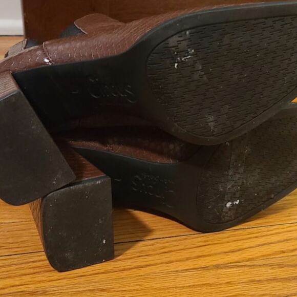 Circus by Sam Edelman Women's Pascha Croco Bootie Brown-Size 7 - Picture 3 of 6